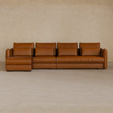 Right Chaise-Full Grain Leather-Brandy