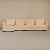 Right Chaise-Full Grain Leather-Chalk