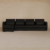 Right Chaise-Full Grain Leather-Charcoal