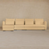 Right Chaise-Full Grain Leather-Fawn
