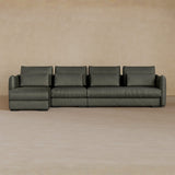 Right Chaise-Full Grain Leather-Graphite