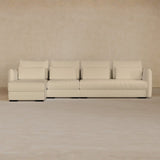 Right Chaise-Full Grain Leather-Linen