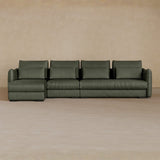 Right Chaise-Full Grain Leather-Sage