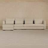 Right Chaise-Top Grain Leather-Alabaster