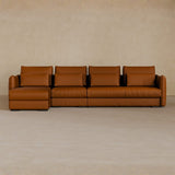 Right Chaise-Top Grain Leather-Brandy
