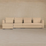 Right Chaise-Top Grain Leather-Chalk