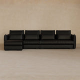 Right Chaise-Top Grain Leather-Charcoal