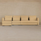 Right Chaise-Top Grain Leather-Fawn