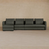 Right Chaise-Top Grain Leather-Graphite