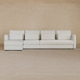 Right Chaise-Top Grain Leather-Ivory