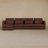 Right Chaise-Top Grain Leather-Oxblood