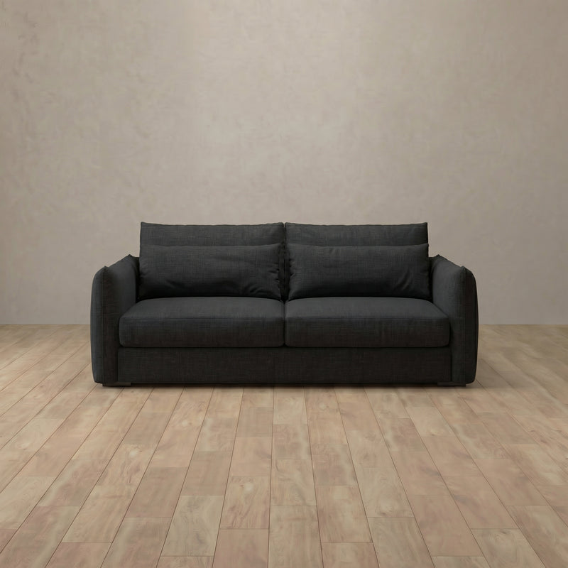 Linen Blend::Contemporary Italian Sofa 2 Seater Charcoal Linen Blend 7:LB