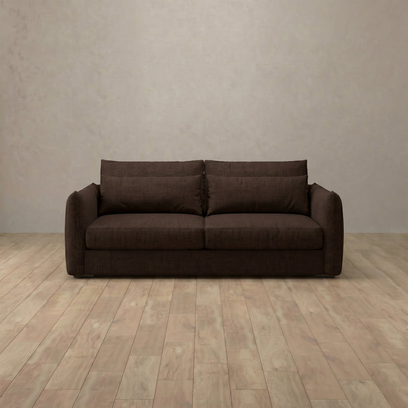 Linen Blend::Contemporary Italian Sofa 2 Seater Espresso Linen Blend 8:LB