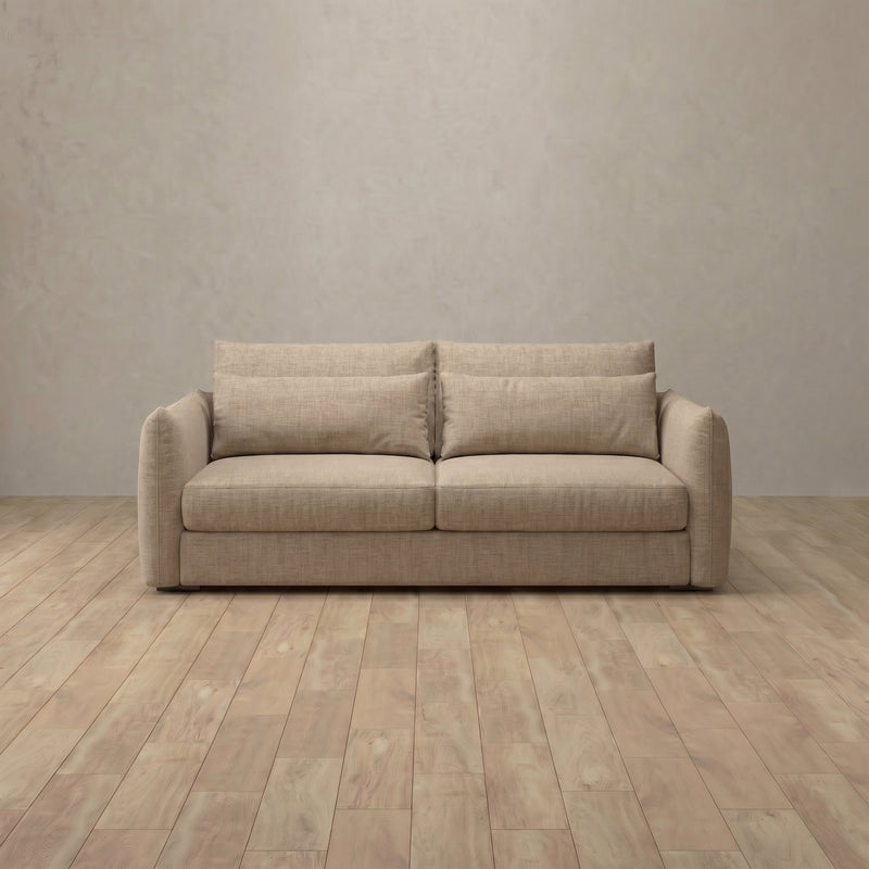 Linen Blend::Contemporary Italian Sofa 2 Seater Latte Linen Blend 3:LB