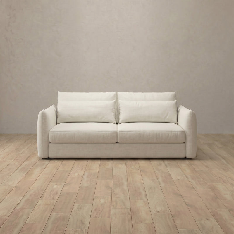 Linen Blend::Contemporary Italian Sofa 2 Seater OffWhite Linen Blend 1:LB