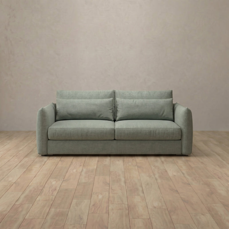 Linen Blend::Contemporary Italian Sofa  2 Seater Sage Linen Blend 2:LB
