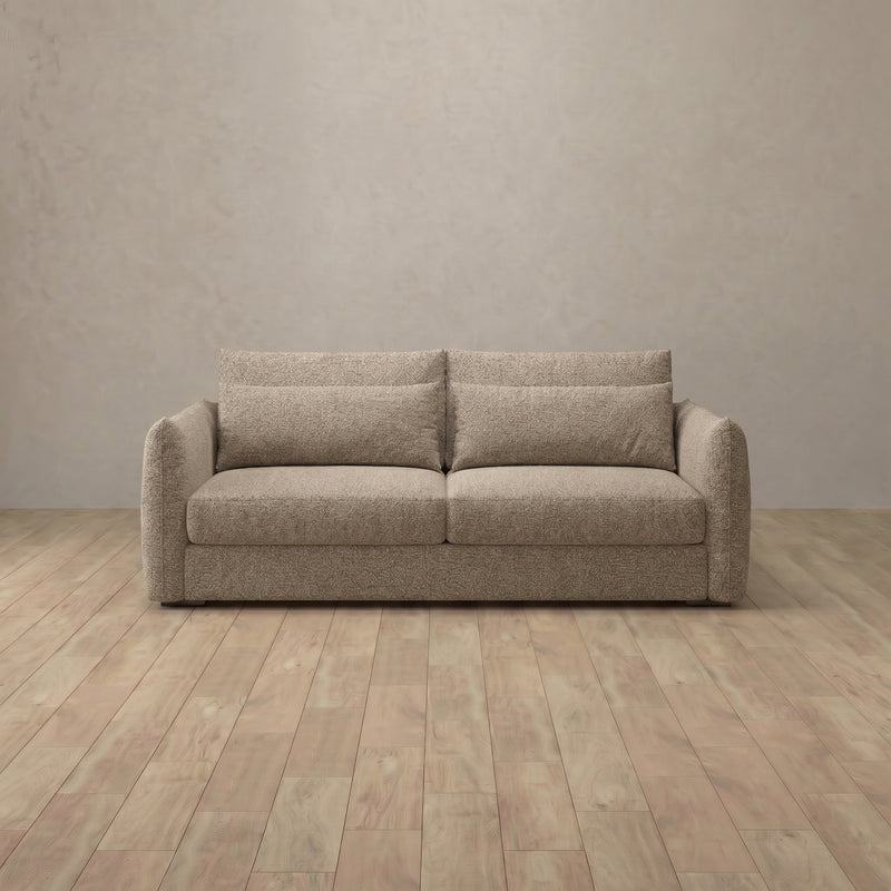 Boucle::Contemporary Italian Sofa 2 Seater Taupe Boucle 3:BCL