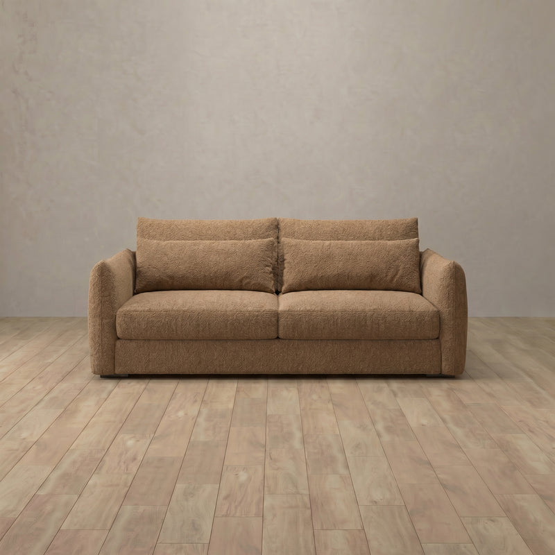 Boucle::Contemporary Italian Sofa 2 Seater Toffee Boucle 4:BCL