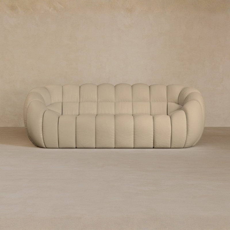 2 Seater-Top Grain Leather-Linen