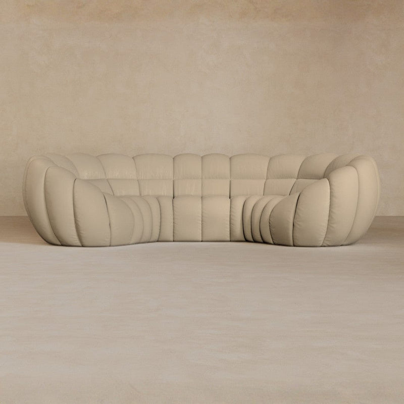 3 Seater-Top Grain Leather-Linen