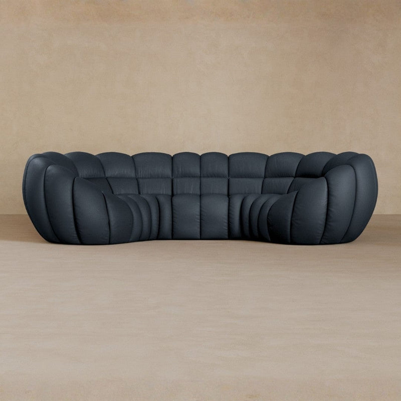 3 Seater-Top Grain Leather-Navy