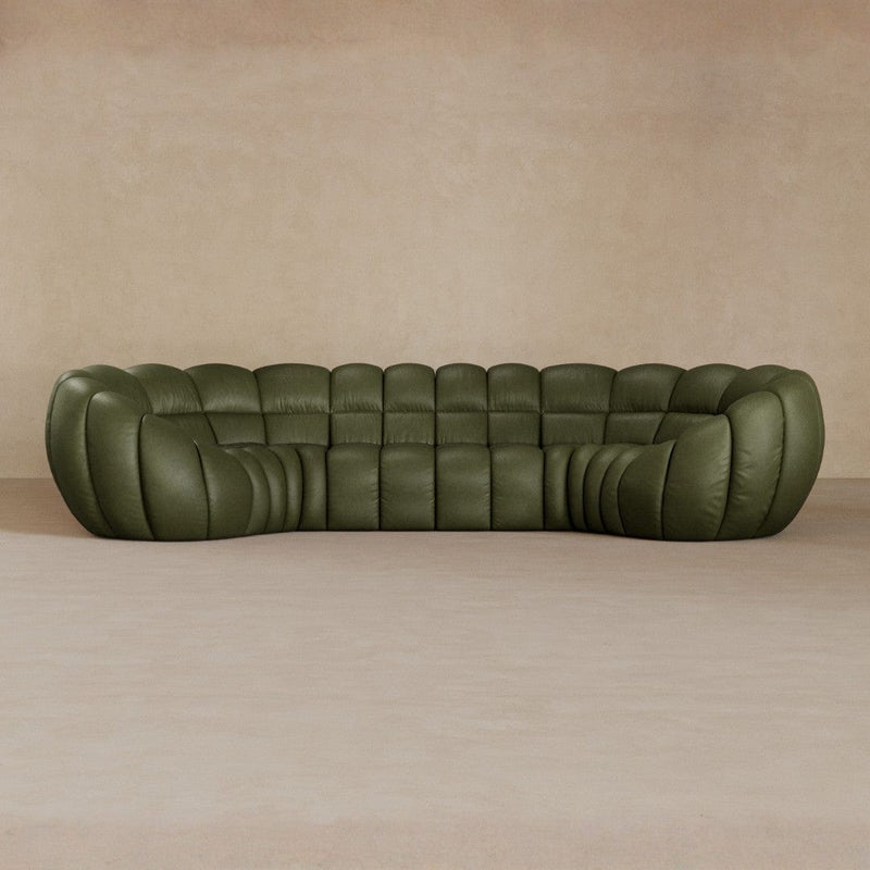 4 Seater-Full Grain Leather-Olive
