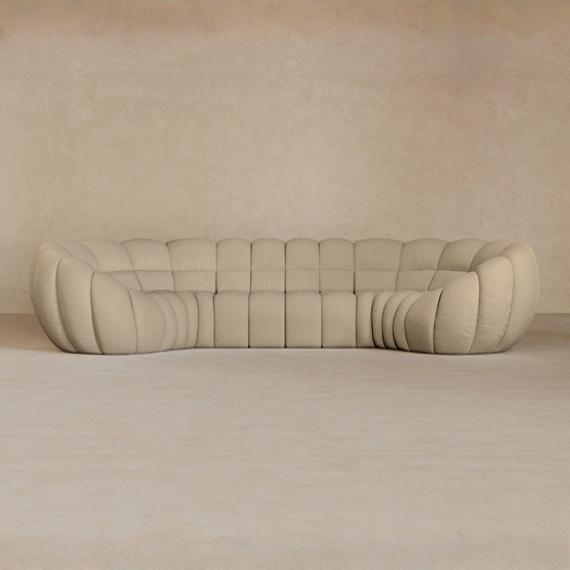 4 Seater-Top Grain Leather-Linen