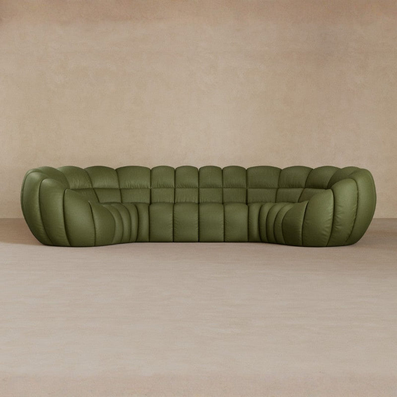4 Seater-Top Grain Leather-Olive