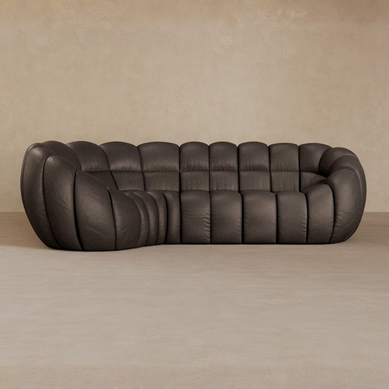 L Shape-Full Grain Leather-Mink