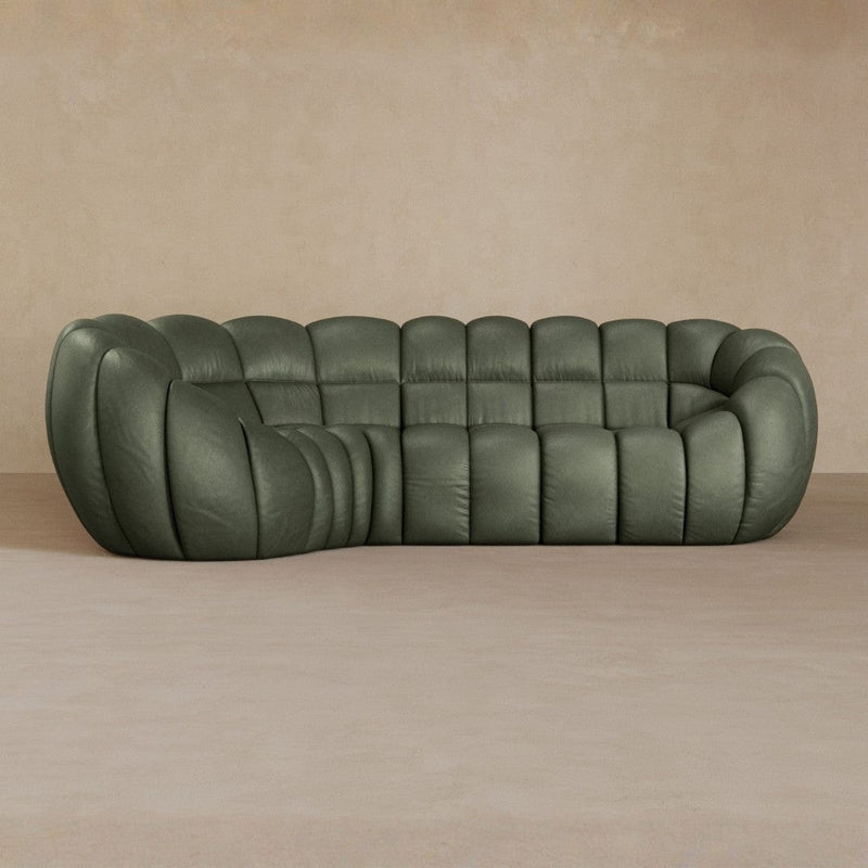 L Shape-Full Grain Leather-Sage