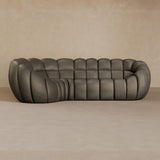 L Shape-Full Grain Leather-Stone