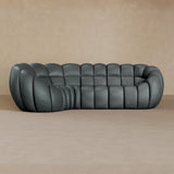 L Shape-Full Grain Leather, Pewter