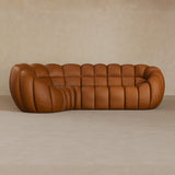 L Shape-Top Grain Leather-Brandy