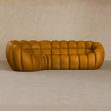 L Shape-Top Grain Leather-Camel