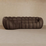 L Shape-Top Grain Leather-Espresso