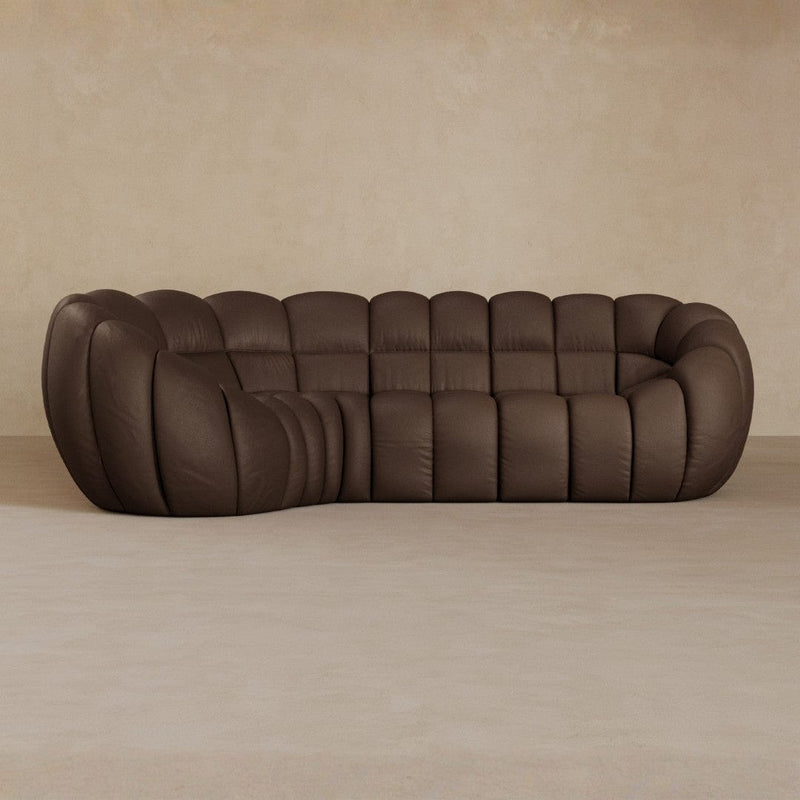 L Shape-Top Grain Leather-Espresso