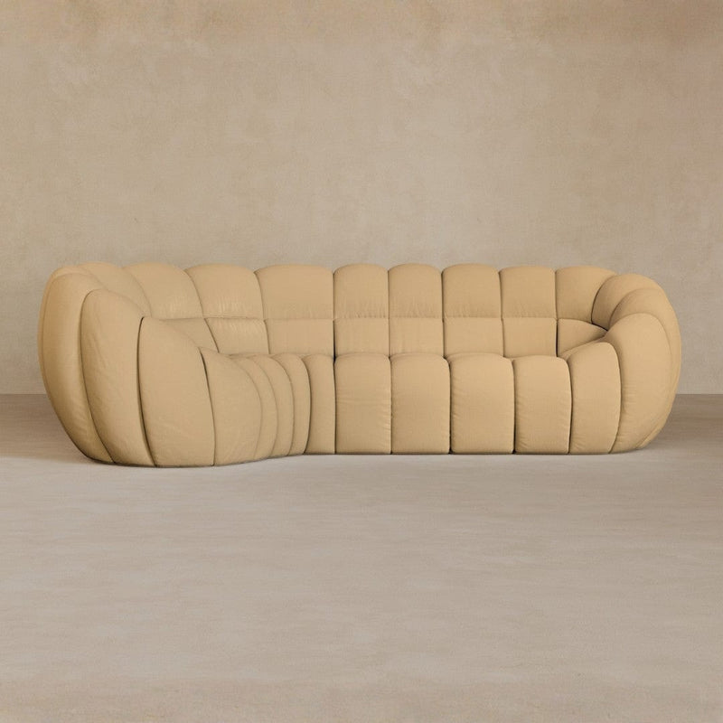 L Shape-Top Grain Leather-Fawn