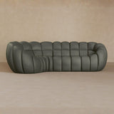 L Shape-Top Grain Leather-Graphite