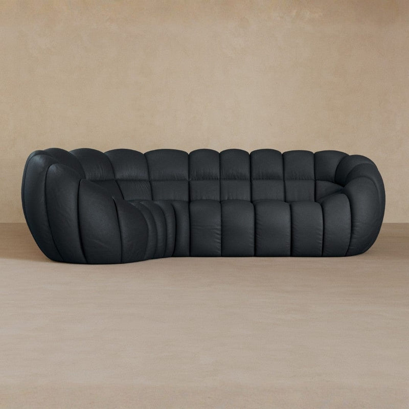 L Shape-Top Grain Leather-Ink