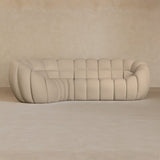 L Shape-Top Grain Leather-Ivory