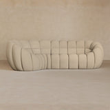 L Shape-Top Grain Leather-Linen