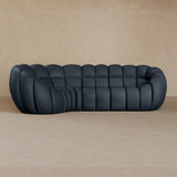 L Shape-Top Grain Leather-Navy