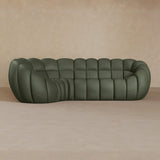 L Shape-Top Grain Leather-Sage