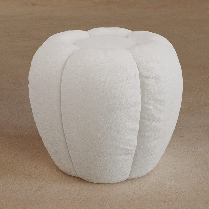 Ottoman-Full Grain Leather-Ivory