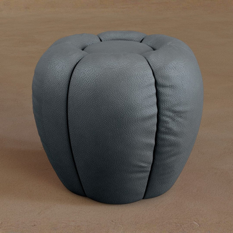 Ottoman-Full Grain Leather-Pewter