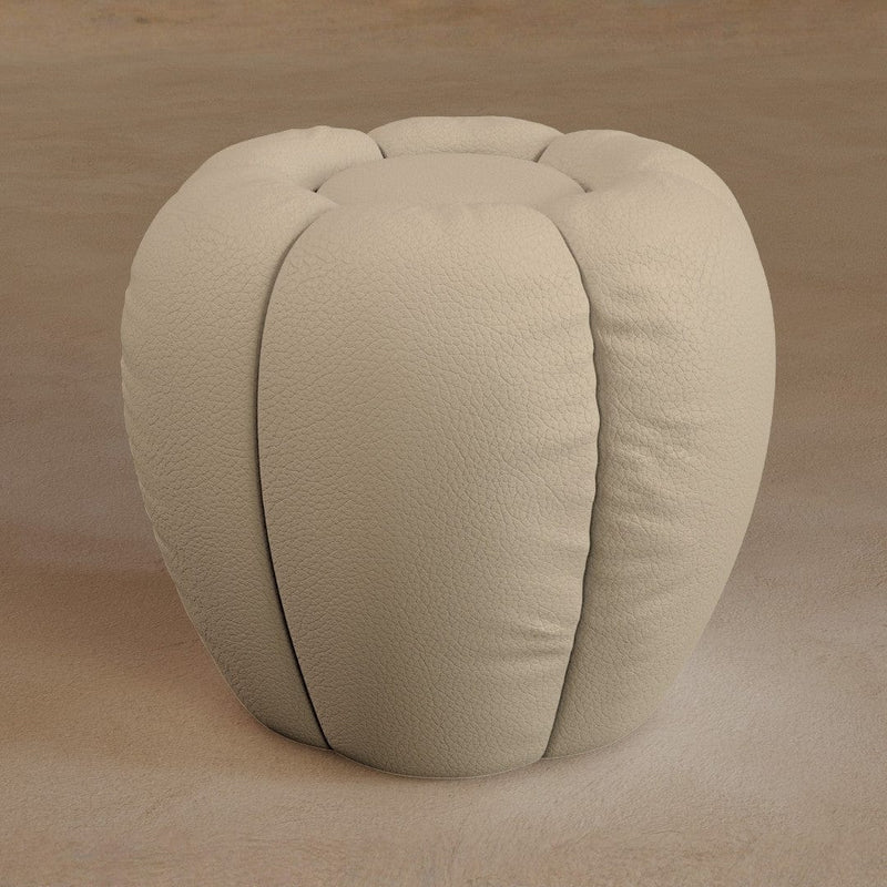Ottoman-Top Grain Leather-Alabaster