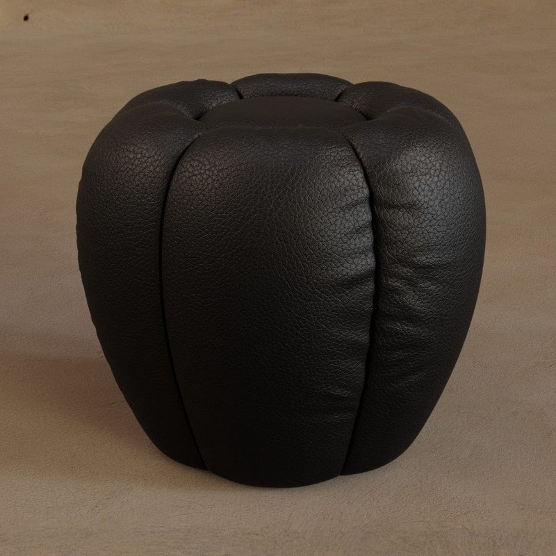 Ottoman-Top Grain Leather-Charcoal