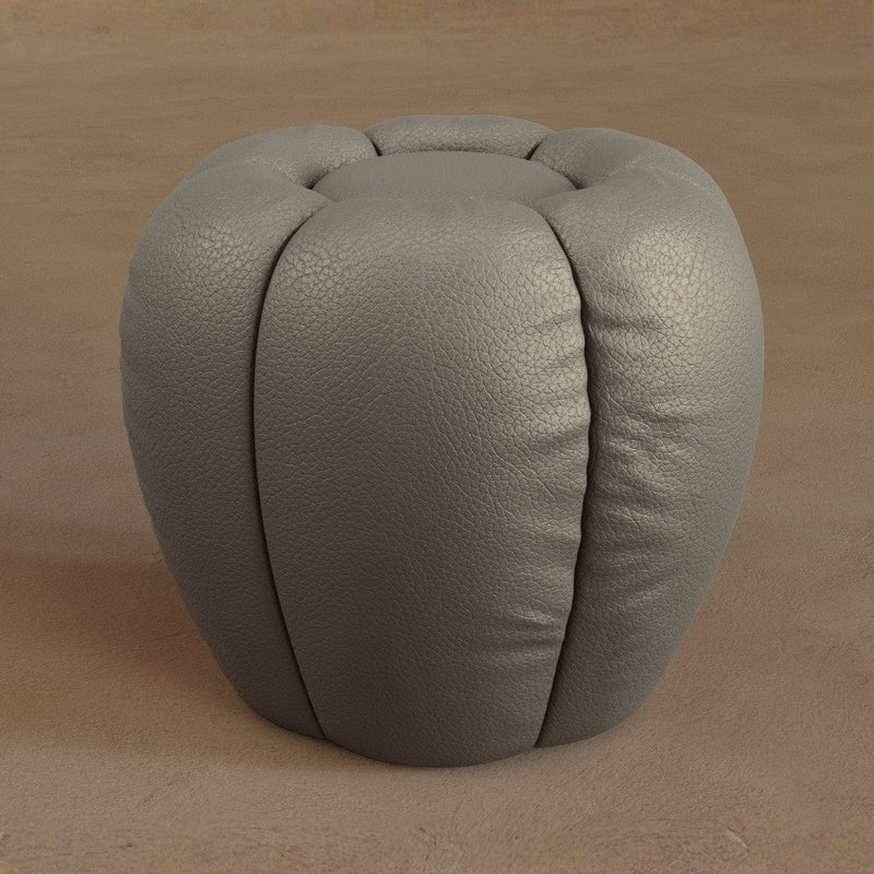 Ottoman-Top Grain Leather-Greige