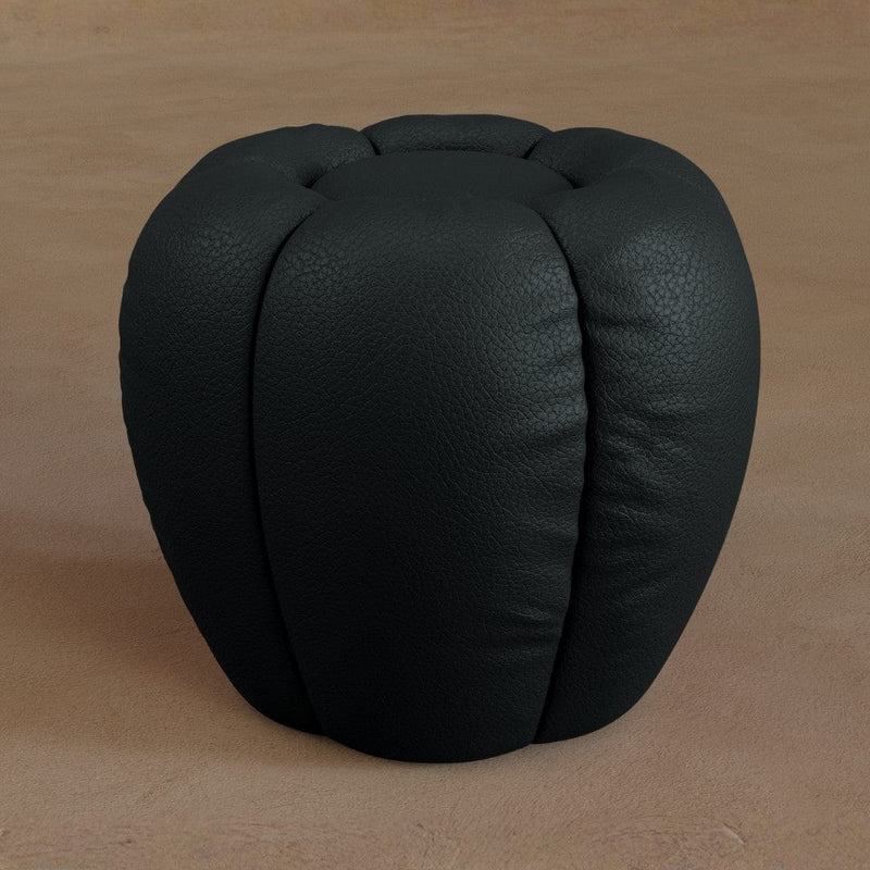 Ottoman-Top Grain Leather-Ink