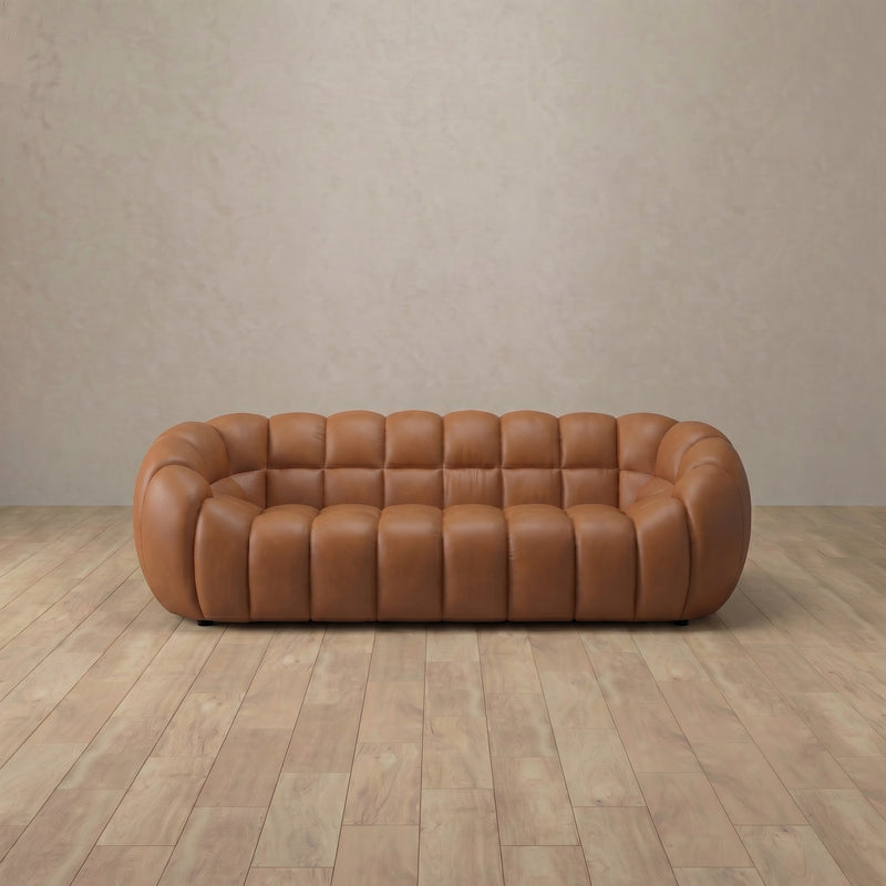 Top Grain Leather::Cuban Sofa 2 Seater Cognac Top Grain Leather 4:TGL
